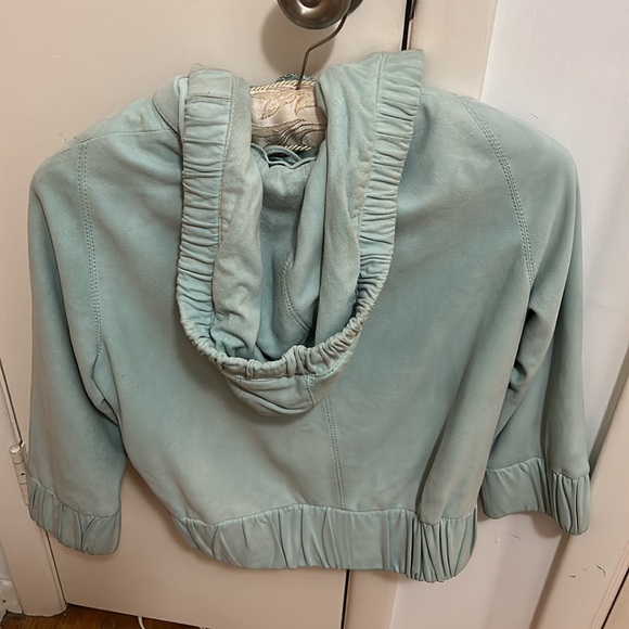 Manoush mint green suede bomber jacket bought in Cannes Size 38 - Picture 3 of 7